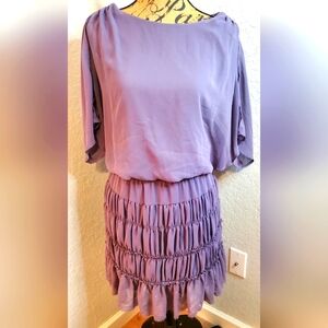 Grey/Lavender Ruffled Dress